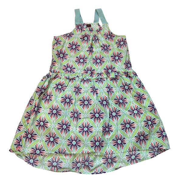 Tea Collection 100% Cotton Floral Sunburst Halter Hi-Low Dress 12Y - Picture 1 of 5